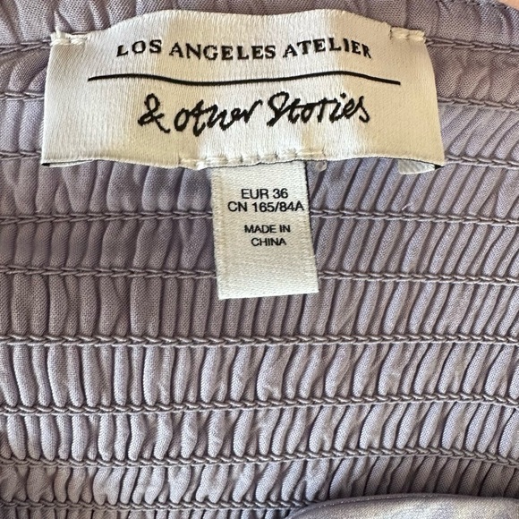 & Other Stories Metallic Puff Sleeve Top in Lilac size 36 / S - Picture 7 of 9